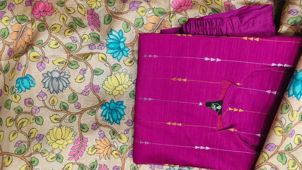 Rawsilk 3pc set Ranipink